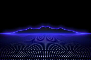 This image features a dark backdrop with a dynamic display of blue illuminated waves and a matrix of dots creating a sense of depth and digital connection. The visualization reflects modern technology