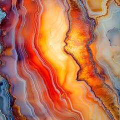 Colorful Onyx stone slab with light light shining through the stone