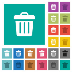 Trash solid square flat multi colored icons