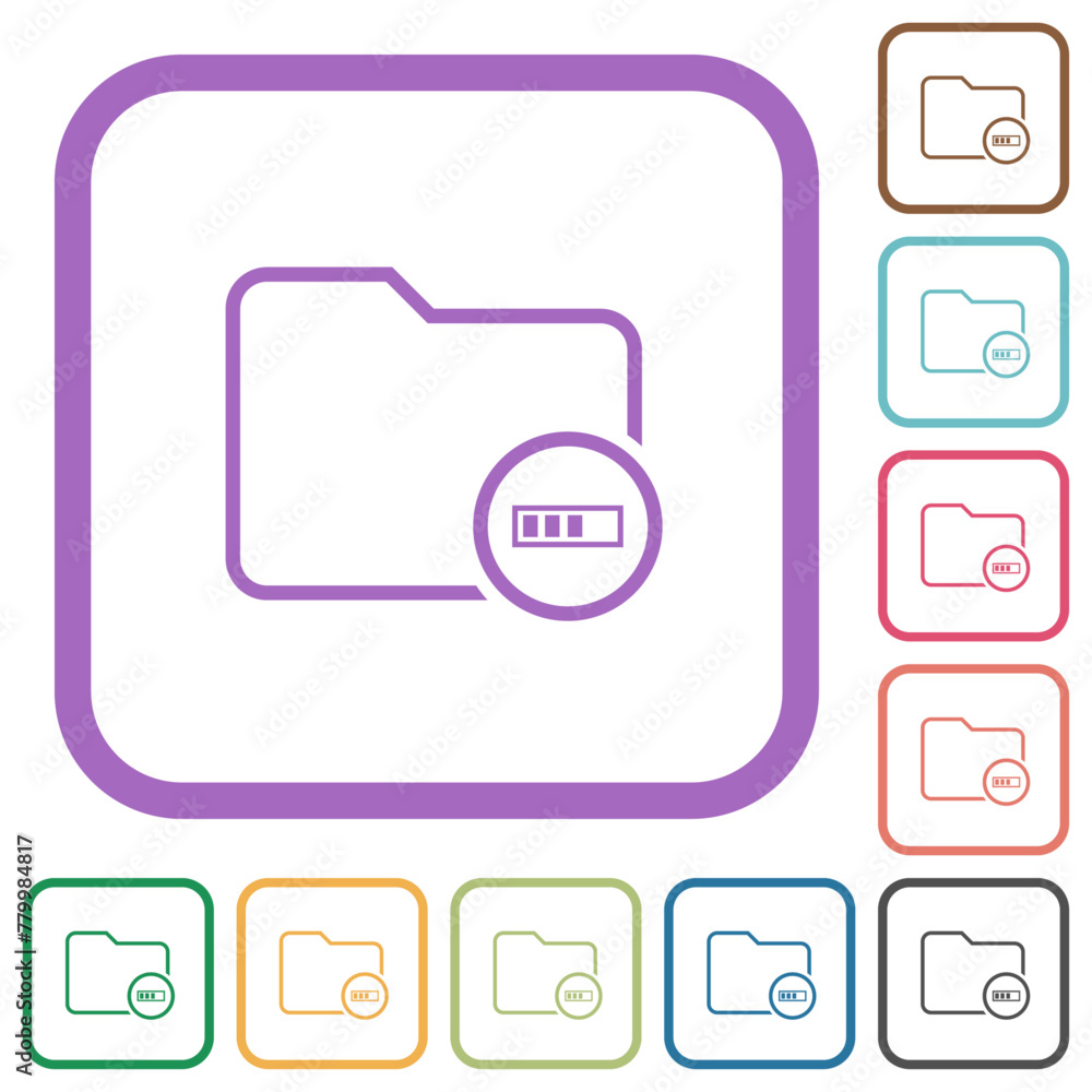 Poster directory processing outline simple icons