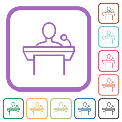 Public speaking outline simple icons