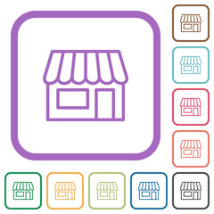 Store front outline simple icons