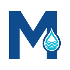 Initial plumbing Logo combine with letter M vector template