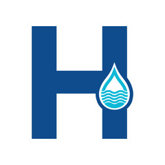 Initial plumbing Logo combine with letter H vector template