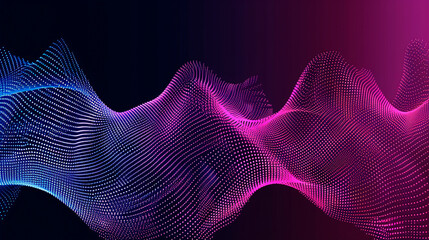 abstract background of colorful particles with waves.
