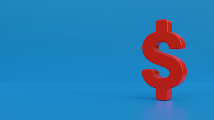 Dollar symbol on blue background. Financial business background.