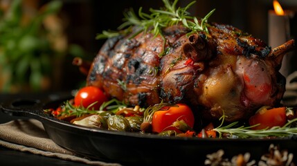 Spanish suckling pig. Restaurant photo.