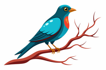 bird-on-a-bare-branch-vector-on-white-background