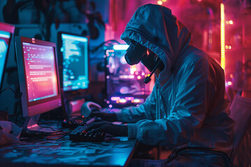  Hacker Hacks the Internet . - obrazy, fototapety, plakaty