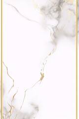 Elegant white marble texture with golden veins and a golden frame