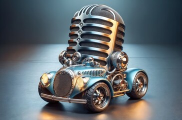a microphone designed to resemble a car