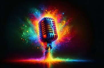a colorful microphone