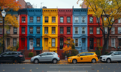 Colorful houses in the street
