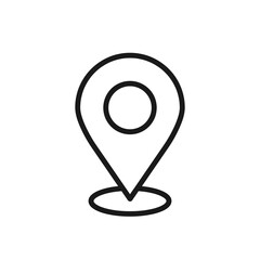 Location pin, line icon with editable stroke. Simple outline design style. Vector illustration.