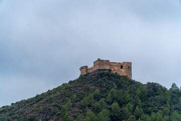 Fototapeta premium Castle on the top of a hill, in Forna, Alicante (Spain).