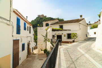 Fototapeta premium Village with beautiful white houses, Mediterranean style, in Forna, Alicante (Spain).