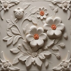 Close Up of Decorative Wall With Flowers