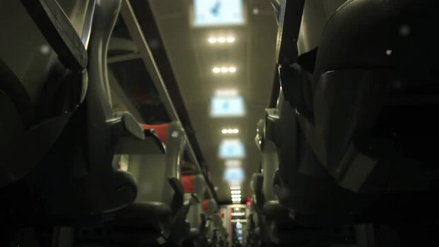 High-speed Train Corridor, Empty Compartment View