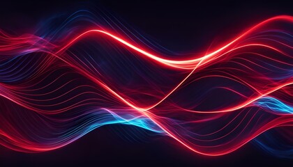 Electronic Energy Flow Concept in red and Blue, Big Neon Wave Background, Neon Waves Background, Smoky Background, digital movement Flow Background