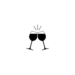 Wine toast icon isolated on white background
