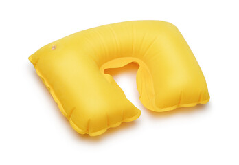 Yellow inflatable neck pillow