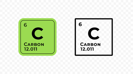 Carbon, chemical element of the periodic table vector design - obrazy, fototapety, plakaty
