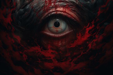 Fototapeta premium Mysterious Abyss stare. Lost design sky. Generate Ai
