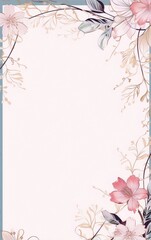 Delicate floral frame in pastel colors.
