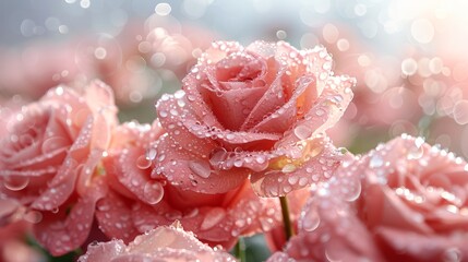  petals dotted with water droplets, background softly blurred