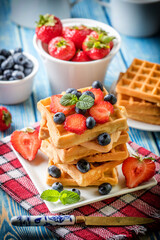 Waffles with berries. - 780000215
