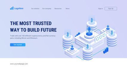 Cryptocurrency landing page
