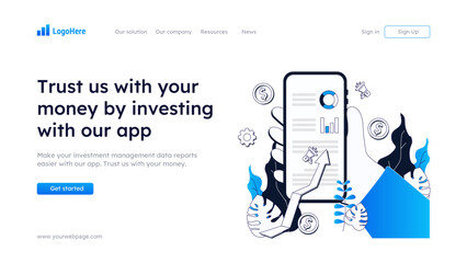 Financial investment landing page