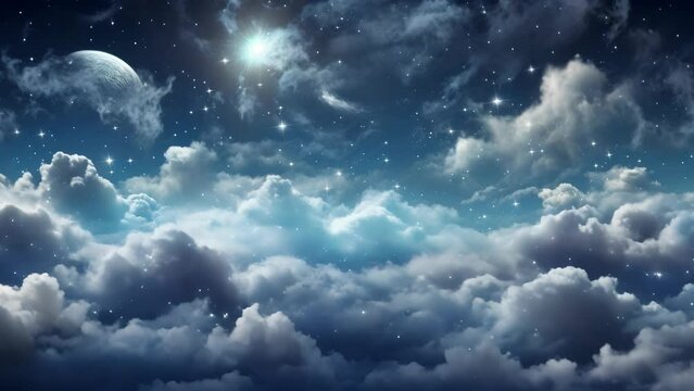 4K Space Galaxy Nebula Stars Night Sky Time Lapse