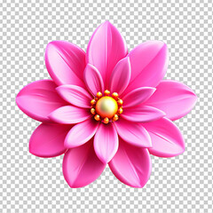 Fototapeta premium Beautiful Pink Flower: A Simple 3D Cartoon Render of Icon Design