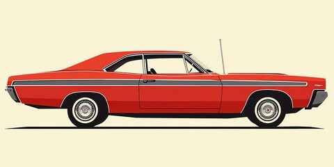 muscle car illustration, motors, roadtrips, ai image of cars