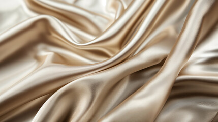 A shiny, smooth satin taupe fabric with a slight sheen and soft texture