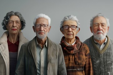 A group of older people standing next to each other