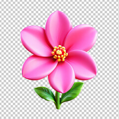 Fototapeta na wymiar Beautiful Pink Flower: A Simple 3D Cartoon Render of Icon Design