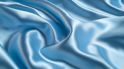 Fototapeta premium A shiny, smooth pastel blue satin fabric with a slight sheen and soft texture