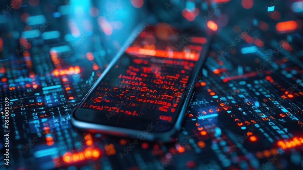 Poster photograph a close-up of a smartphone displaying an alert for a vulnerability detected within its sy