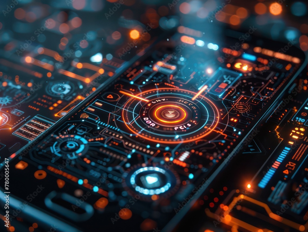Poster take a detailed photo of a cybersecurity application on a smartphone screen, highlighting the encryp