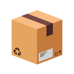 Realistic Package Box. Vector Design