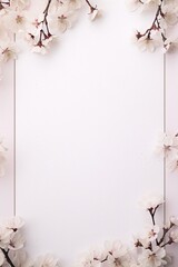 Delicate white and pink cherry blossoms frame a blank page, ready for your message.
