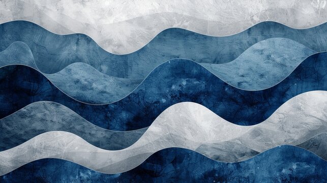 A minimalist image of a salamander crossing a zodiac-inspired landscape, seamlessly blending into a sapphire, light slate gray, cadet gray, and American silver abstract pattern.