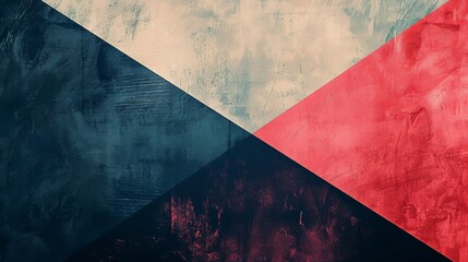 A minimalist abstract background with deep navy blue, bright red, and pale pink capturing the essence of stock and supersonic themes. Focus on negative space and modern design.