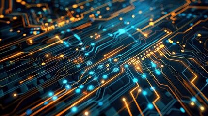 Advanced Technology Concept, CPU Processor Microchip ,Circuit Board