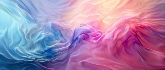Smooth color transitions on the background, color waves, pastel color mix. Silk material. - obrazy, fototapety, plakaty