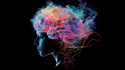 Abstract human brain full of creativity