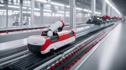 a robot on a conveyor belt