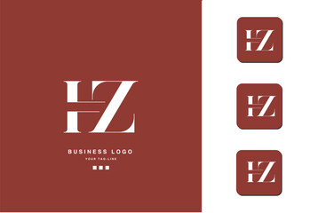 HZ, ZH, H, Z, Abstract Letters Logo monogram